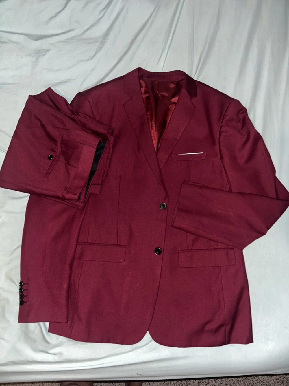 Burgundy two piece suit
